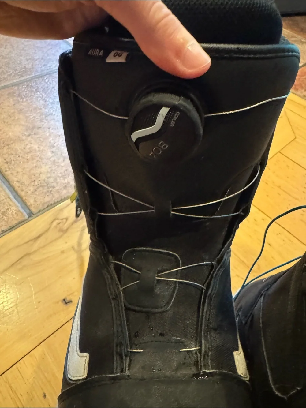 Men's Vans Black Snowboard Boots with Blue Accents